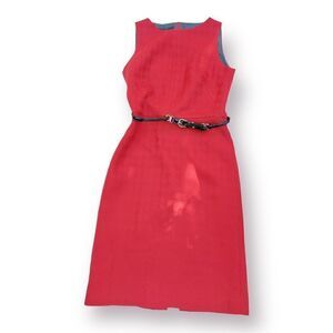 Vintage Teenflo Belted Red Pencil Dress
